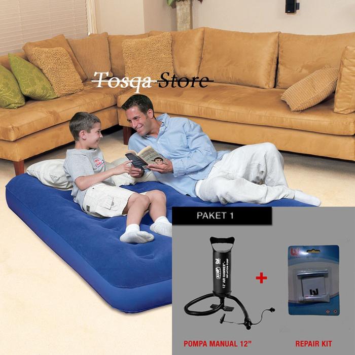 Bestway 67002 Kasur Angin Double Biru [191cm x 137cm] / Air Bed Double