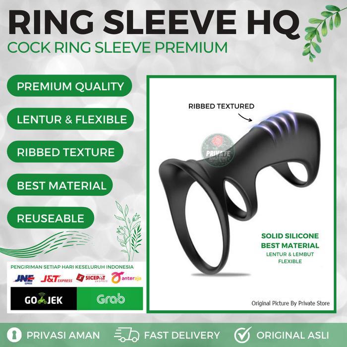 COCK RING SLEEVE HQ RIBBED PREMIUM - Cincin Pria Sarung Alat Vital Bahan Silicone Texture Gerigi Hal