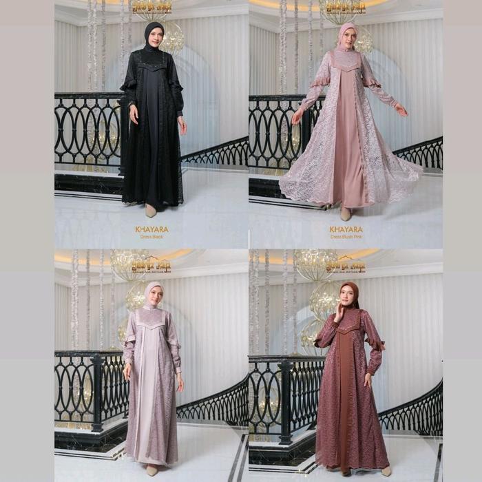 Gamis Khayara Dress by Zalifa Muslim Wanita Lebaran Mewah