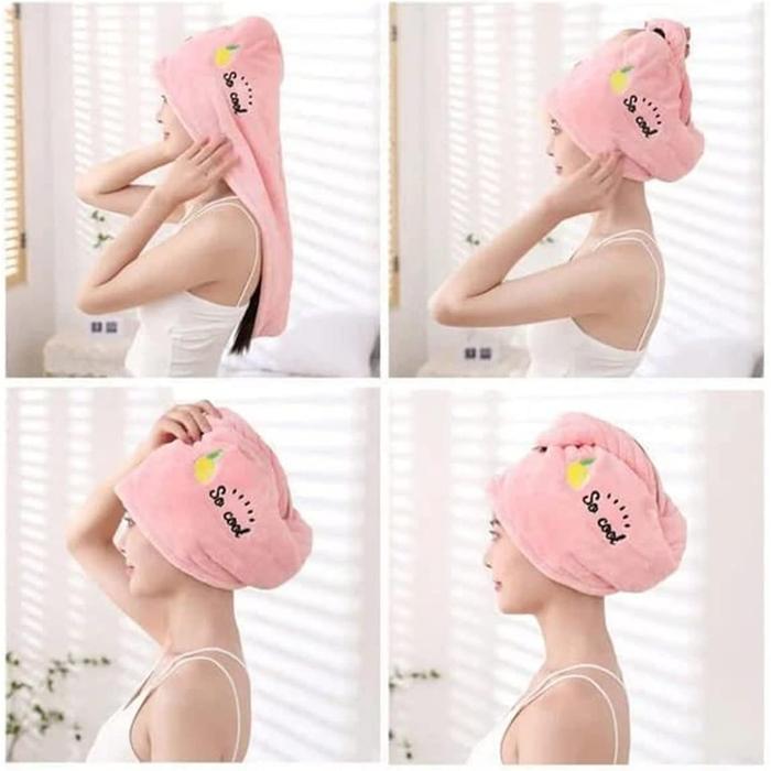 Handuk Rambut Kering Lembut Microfiber Pembungkus Handuk Rambut