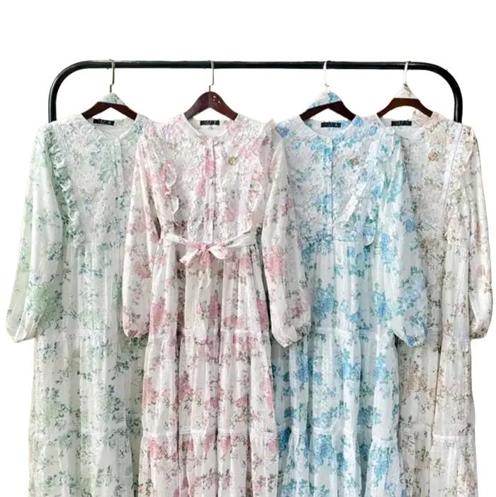 Gamis Breeze by Lafreya bahan katun bordir mix brukat