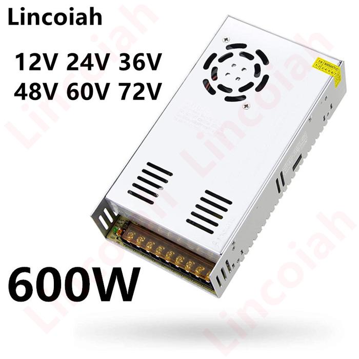 AC 100-240V Switching Power Supply DC 12V 24V 36V 48V 60V 600W 10A 12.5A 13.8A 25A 50A Adapter for
