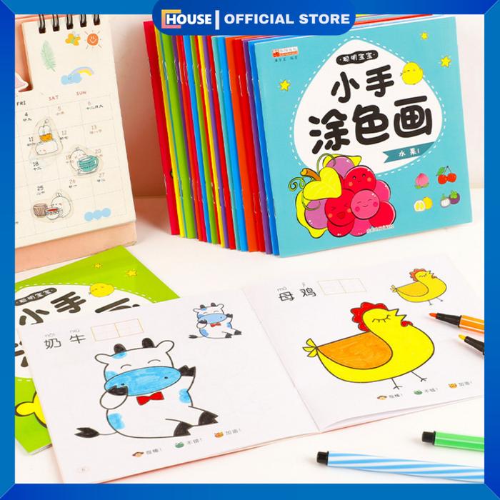 Children Coloring Book / Buku Mewarnai Anak 10 Lembar Kertas Berbagai Tema/Buku Mewarnai/ Coloring