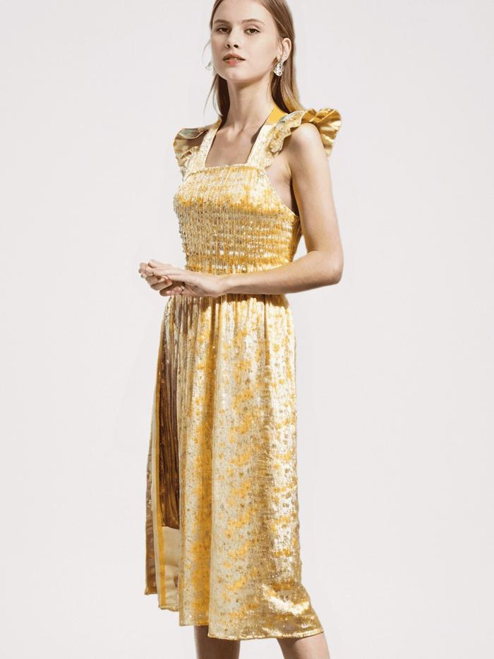 long dress/ dres karet/ singlet/ dress bunga Casual Midi