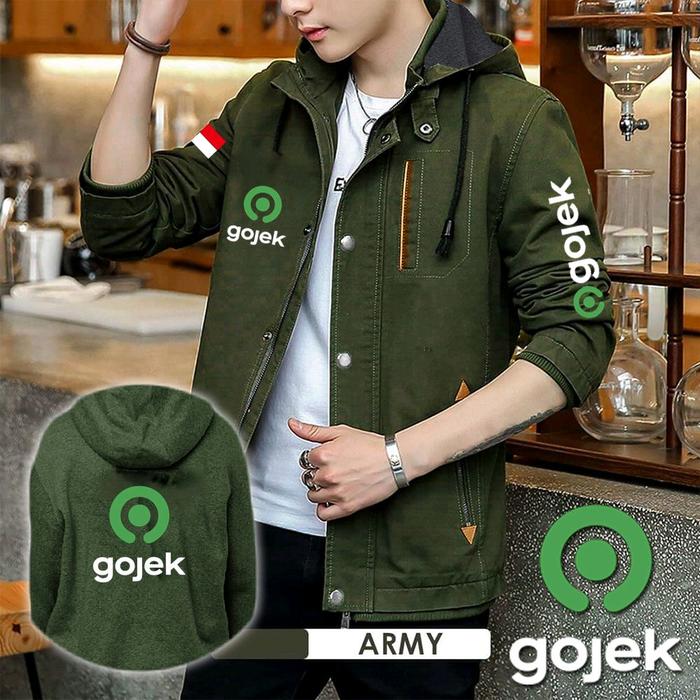 JAKET SEMI PARKA DRIVER GOJEK / JAKET GO FOOD / JAKET KENZO SEMI PARKA / KICKGASS PARKA / JAKET DRIV