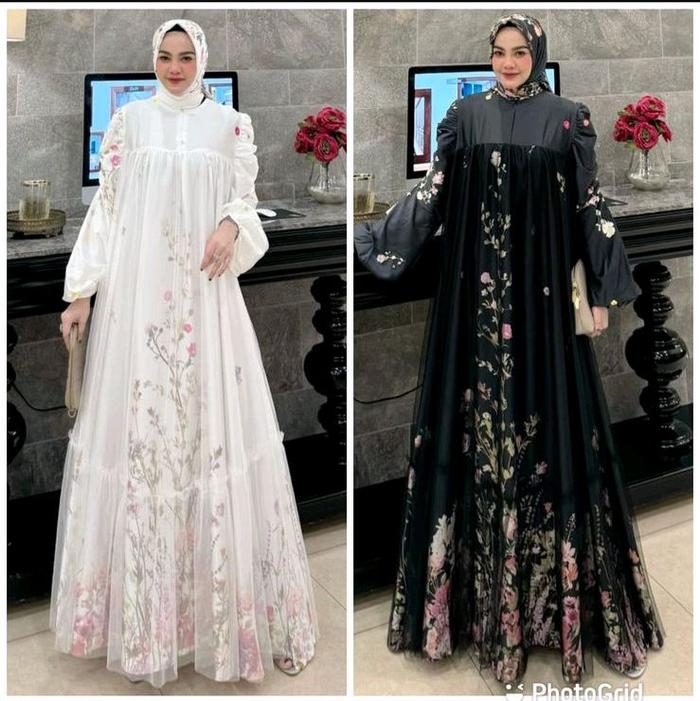 Gamis amima set saries dan set scaraf segi 4/gamis model lebaran 2025