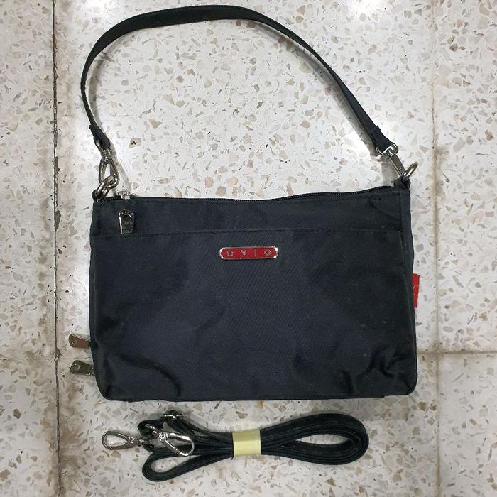 tas jinjing selempang bahu sling shoulder bag kecil wanita cewek ovio hitam seken preloved