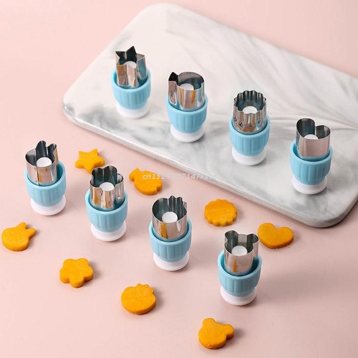 8 Pcs Vegetable Cutter Fruit Cookie Stamps Mold Cookie Cutter