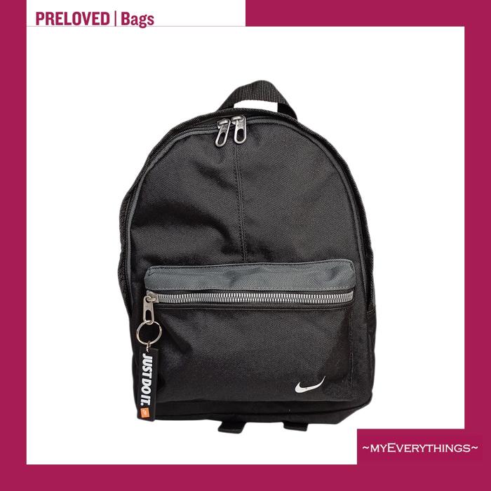 Tas Ransel Backpack Small Nike Just Do It Black Kanvas Preloved