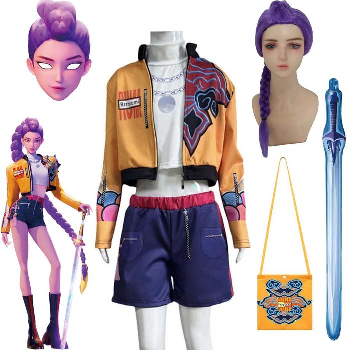 Rumi Costume Kids KPop Demon Hunter Cosplay Stage Performance Clothing Halloween Carnival Party Suit