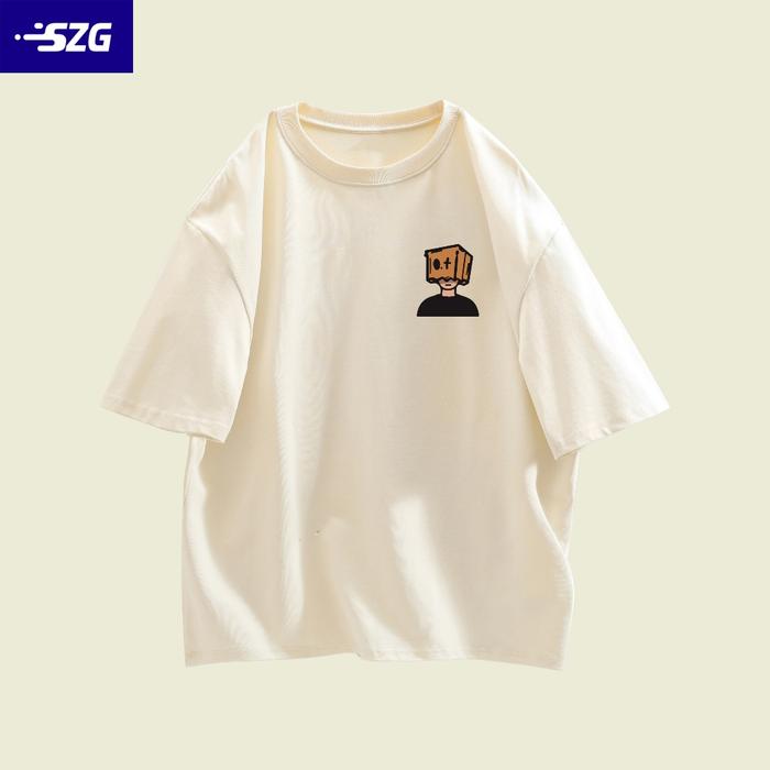 SZG T-Shirt Pria Premium BOX MAN 24s 200g Kaos Jumbo