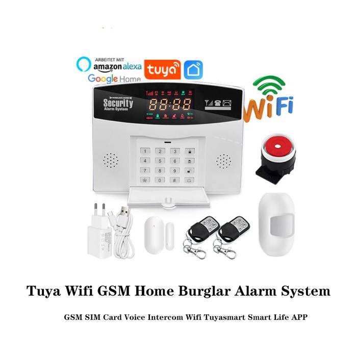 Tuya Wifi GSM Sistem Alarm Pencuri Rumah Mendukung Kartu SIM GSM