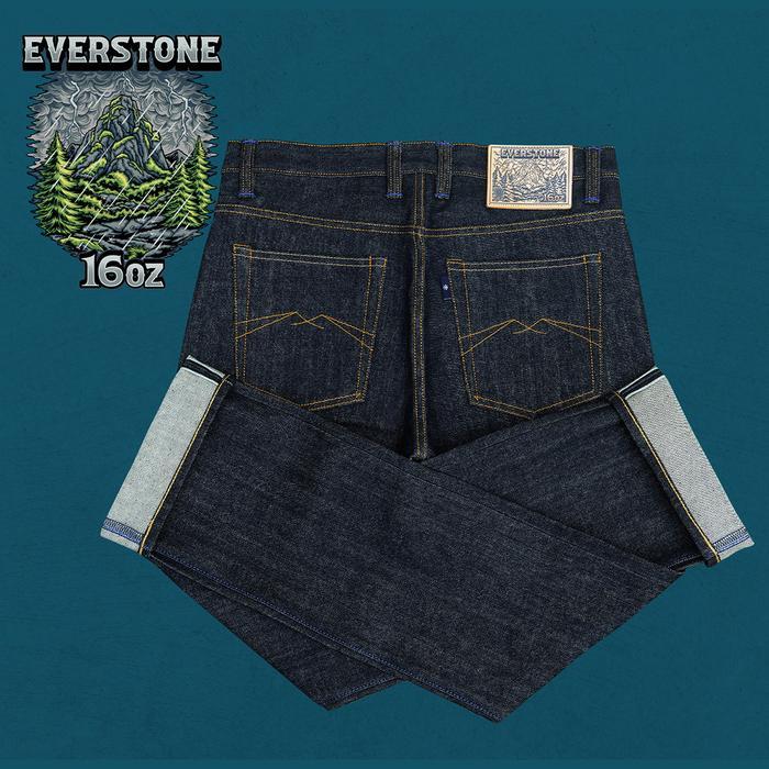 [ CUCI GUDANG ]Sage Denim Everstone 16oz Sanforized Extra Deep Indigo Selvedge - 27 Slim Cut