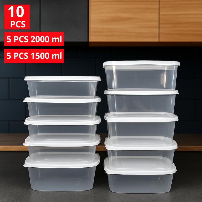 CALISTA MELATI PREMIUM 10PCS WADAH KULKAS FOOD PREPARASI/FOOD CONTAINER TEMPAT PENYIMPANAN KULKAS DA
