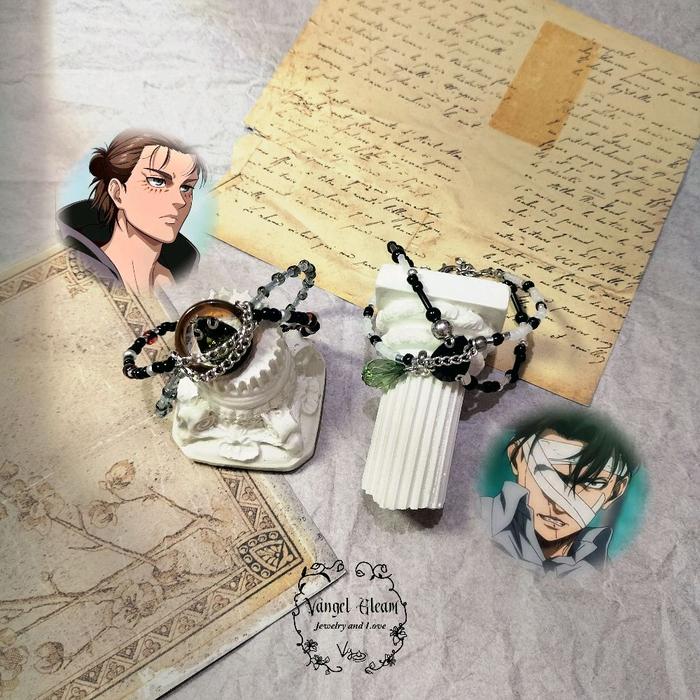 by Vangel Gleam | Eren and Levi Inspired Bracelet Attack on Titan (AOT)