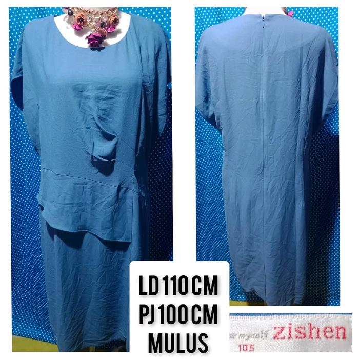 MINI DRESS LENGAN PENDEK BIRU WARDAH(ZISHEN) 167