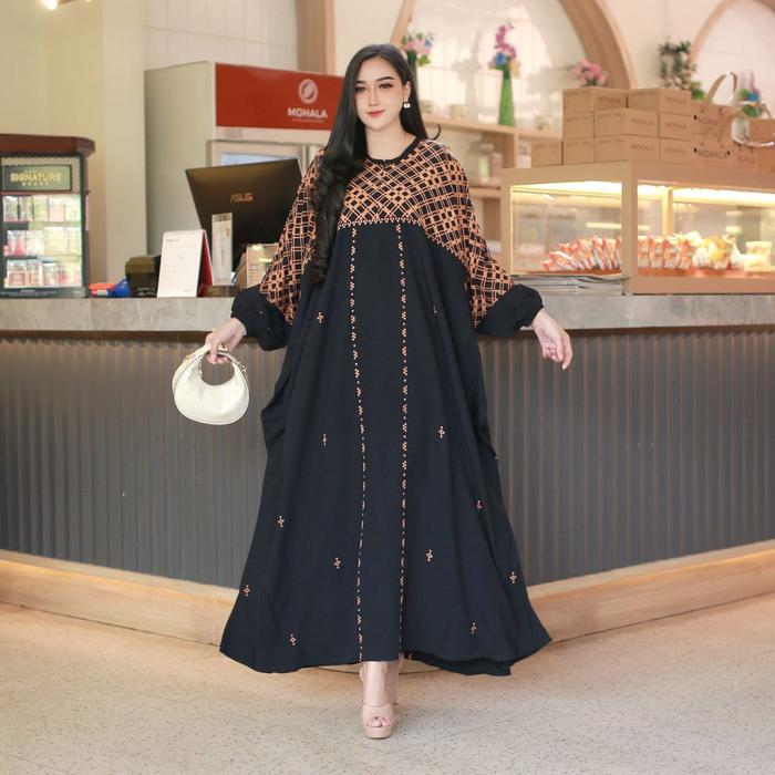 GROSIR BATIK KAFIA KAFTAN SAFIRA MATT RAYON GRADE A SUPER JUMBO MAXY DRESS BUSUI FRIENDLY LENGAN KER
