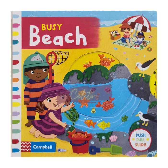 [Celito] Campbell Busy Book Push Pull Slide / Campbell Hard Cover / Buku Campbell Anak - Beach (CB)