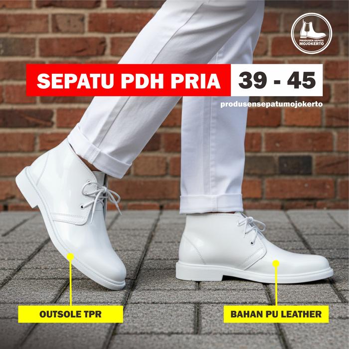 SEPATU PANTOFEL PRIA PDU UPACARA PUTIH PASKIBRA PRIA SEPATU PANTOPEL FORMAL PDH PUTIH PRIA PDU