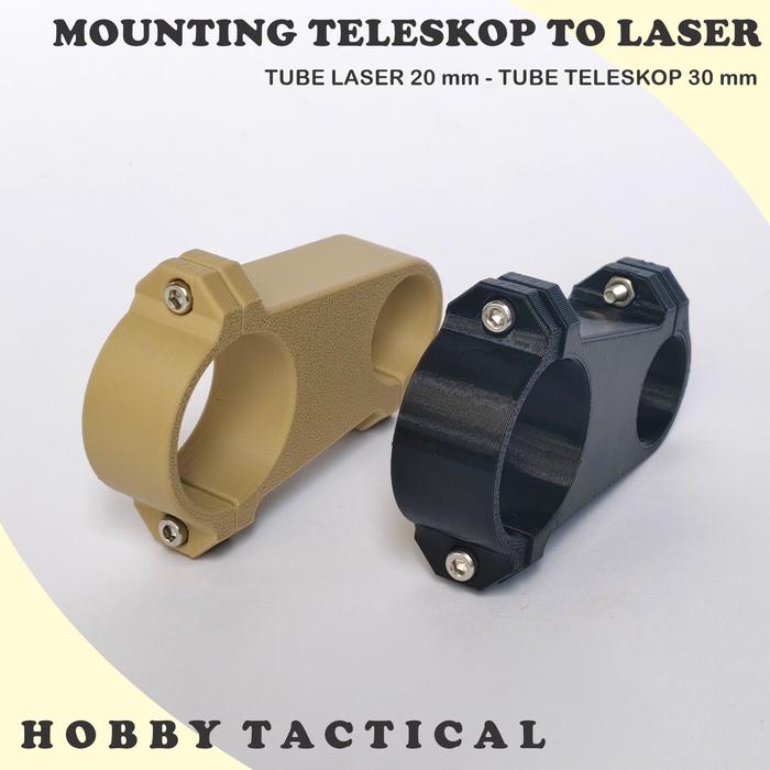 Mounting adaptor Teleskop Tube 30 mm ke Senter OD 20 mm