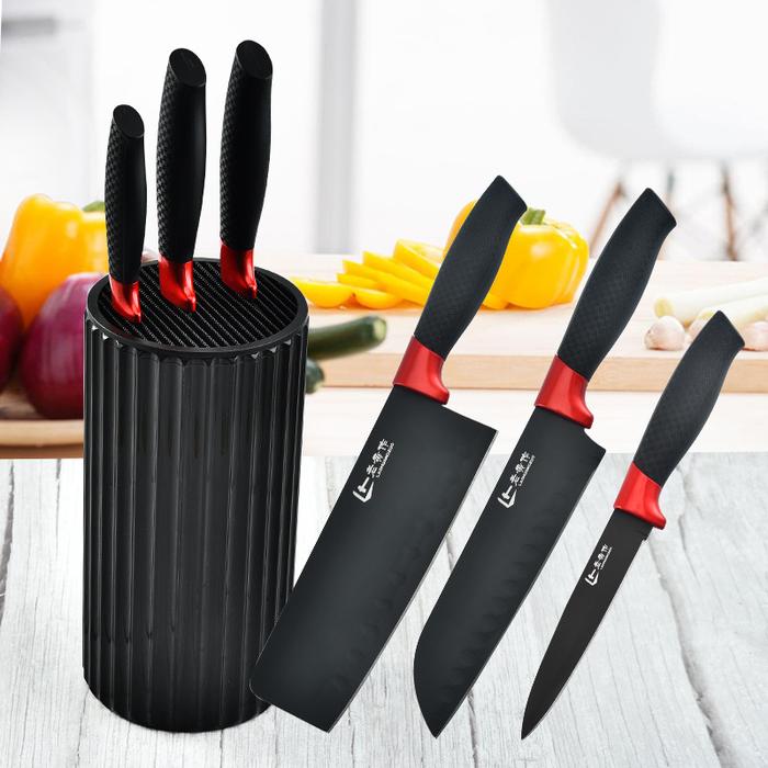 Stainless Steel Black Blade Kitchen Knife Set Chef Knife Kitchen
