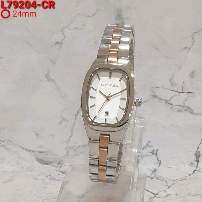 Jam Tangan Wanita Anne Klein rantai stainless steel tgl aktif Water resistance