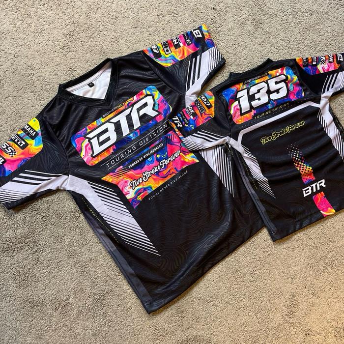 Jersey Anak Embos Topo RX King 135cc Brotherking BTR Two Stroke Forever Lengan Pendek Full Printing 