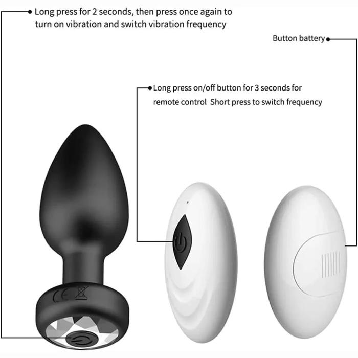 Tarminst Anal Butt Plug Silicon Getar Remote Control