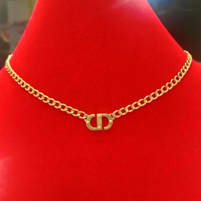 Kalung rantai besar huruf CD