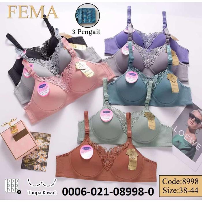 BRA BH RENDA KUPU FEMA 2268 8998 9983 CUP B KAIT 3 SIZE 38-44