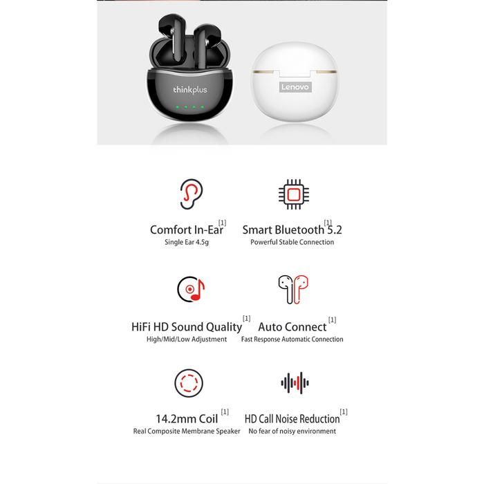 Orisinal 100% Headset Bluetooth Lenovo Baru X16 Earphone Bluetooth