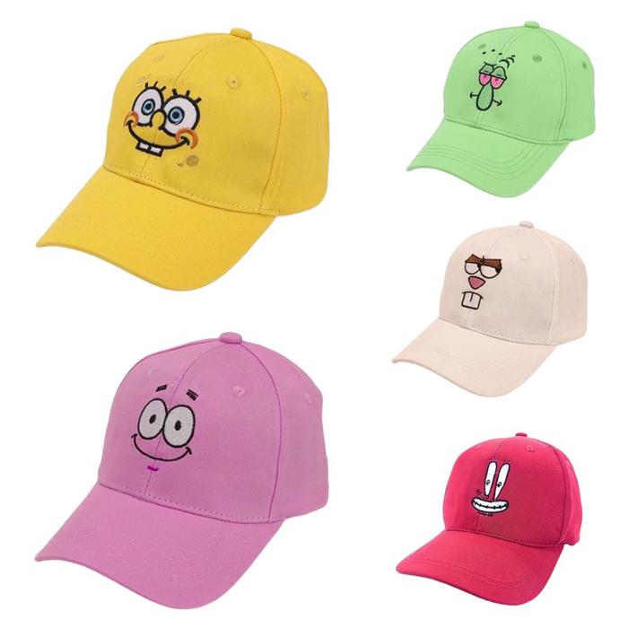 Topi Anak Karakter Kartun Spongebob Patrick Squidward Tuan Crab Sandy Kids Cap Hat Topi Karakter