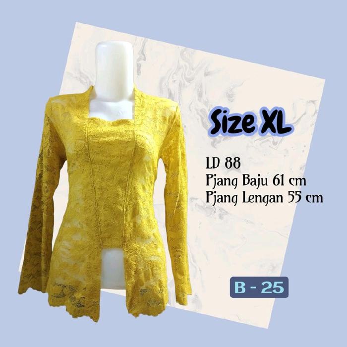 B-25 Kebaya Sofia Lengan Panjang Kuning Sandat size XL