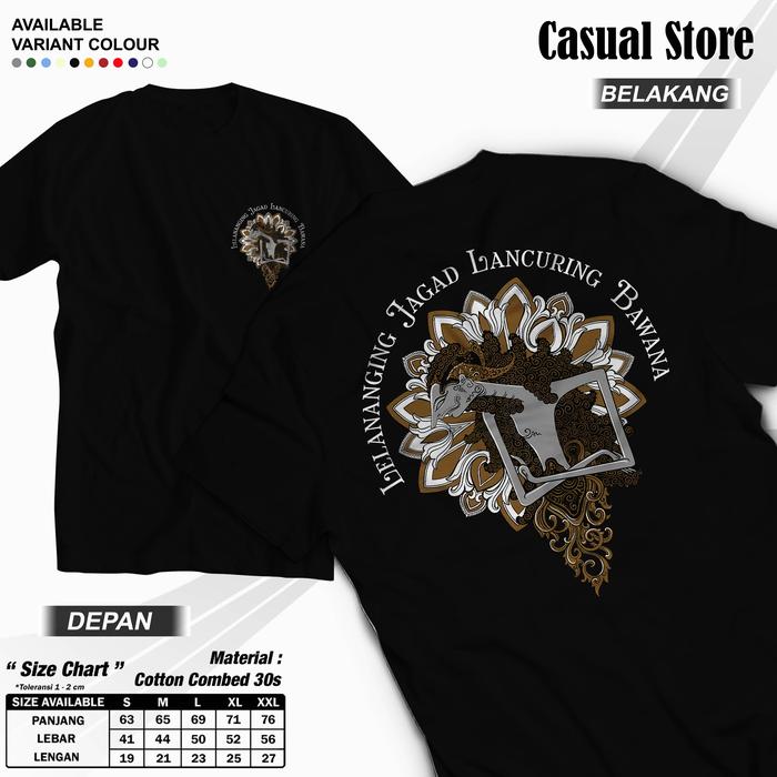 Paramesti Tshirts Kaos Jawa Arjuna Budaya Wayang Pria Distro Cewek Cowok Cotton COmbed 30s