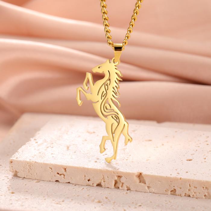 Handsome Kelter horse necklace stainless steel punk animal horse necklace horse racing sports jewelr