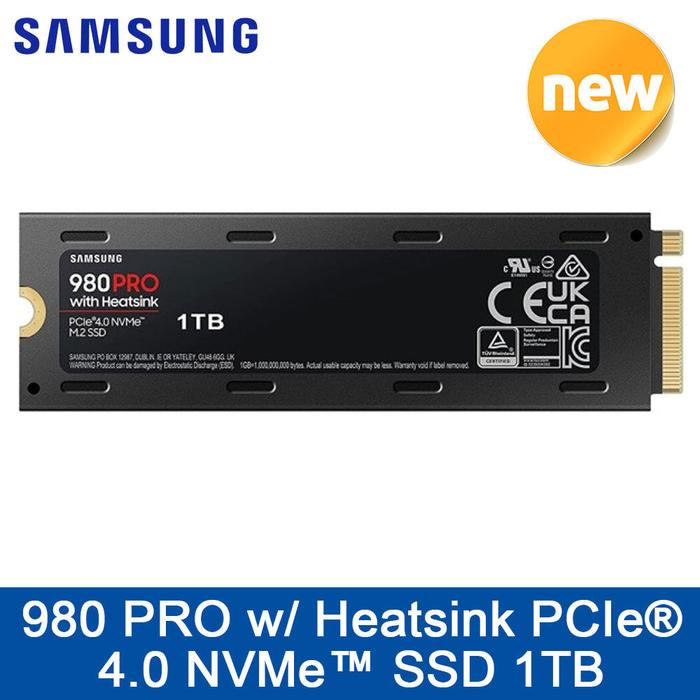 Samsung 980 PRO w/ Heatsink PCle 4.0 MZ-V8P1T0CW NVMe SSD 1TB Korea
