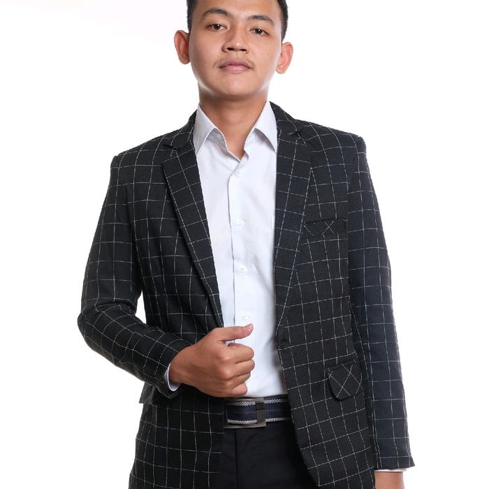 JAS PRIA MOTIP KOTAK-KOTAK/JAS PRIA CASUAL/JAS PORMAL PRIA/BLAZER PRIA/JAS PRIA TERBARU Formal Hitam