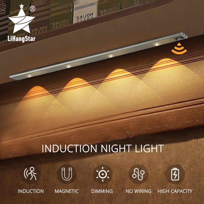 LED Lampu Malam Sensor Gerak Induksi Tubuh Manusia Lampu Kontrol Sapu