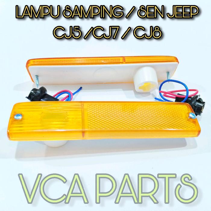 LAMPU SAMPING/SEN/SIDE LAMP JEEP CJ5 / CJ7 / CJ8 HARGA PER 1 SET WARNA MERAH AMBER