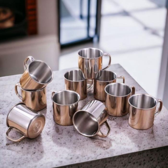 1 Lusin Mug Stainless 7cm / Cangkir Mini Stainless 7cm / Mug Travel Mini Grosir
