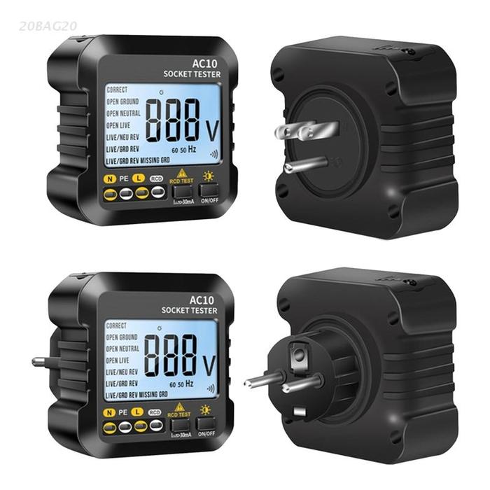 AC10 Socket Tester Plug Detector Zero Line Plug Polarity Phase Check