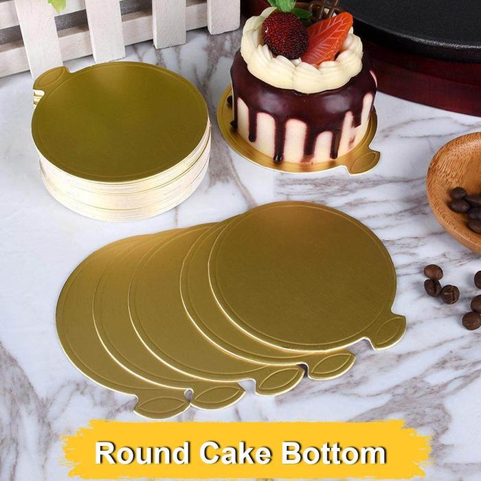 Set Karton Kue Mousse Mini 100 Buah, Set Kardus Kue Mousse Emas Bulat