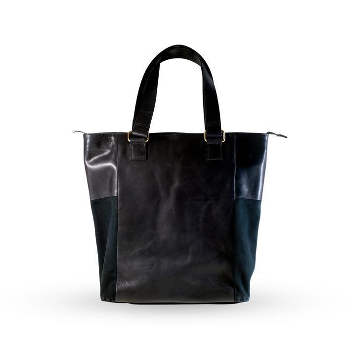 VOYEJ Grote II Tote Bag Leather Canvas Black - Tas Kulit Unisex Totebag