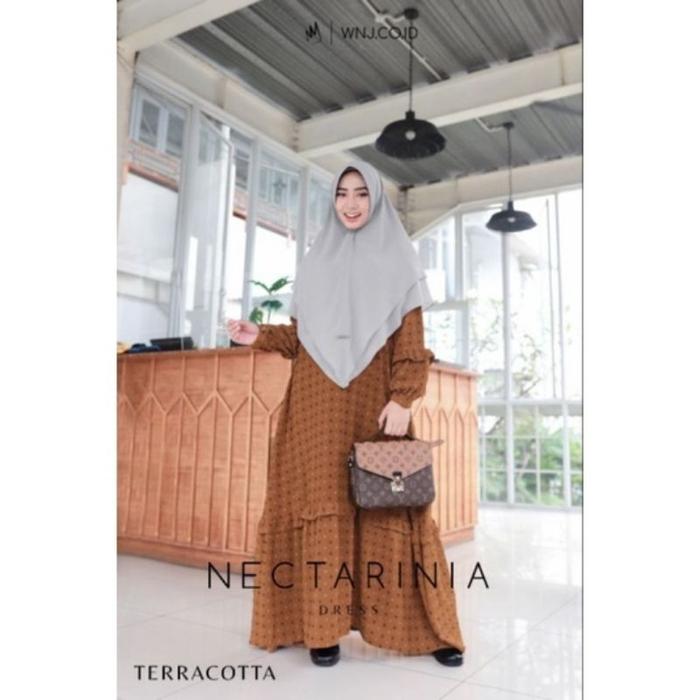 Nectarinia Dress wanoja | gamis cringkle Hitam