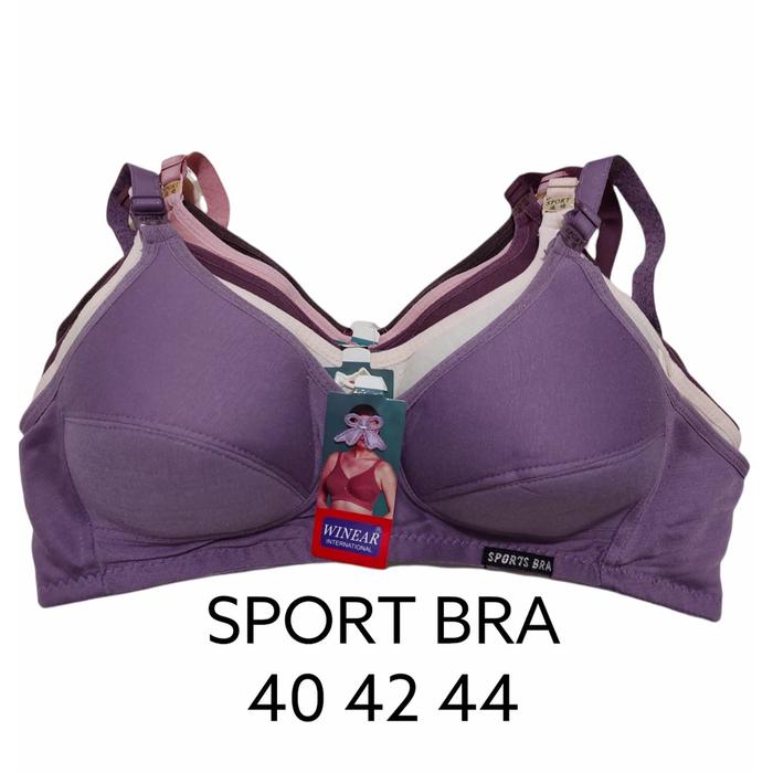 Bra Jumbo Wanita Sport Bra 44 42 40 Cup Besar BH Sport Jumbo Kait 3 dan Kait 2 BH Senam Big Size Tan