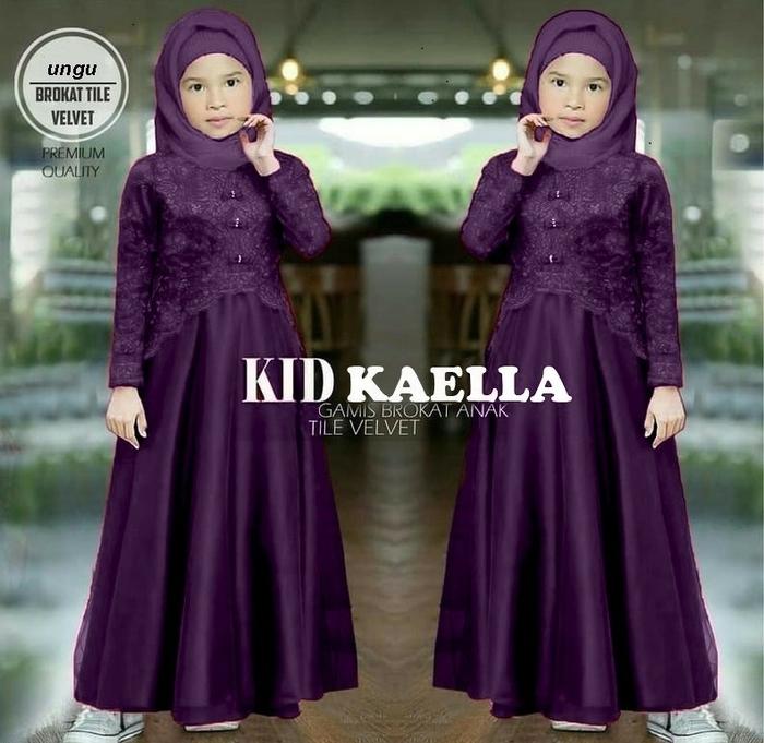 Kaella Kids Moscrepe Brokat Kondangan Anak Perempuan  Kekinian Terbaru 2025 Dress Modern Couple A-Li