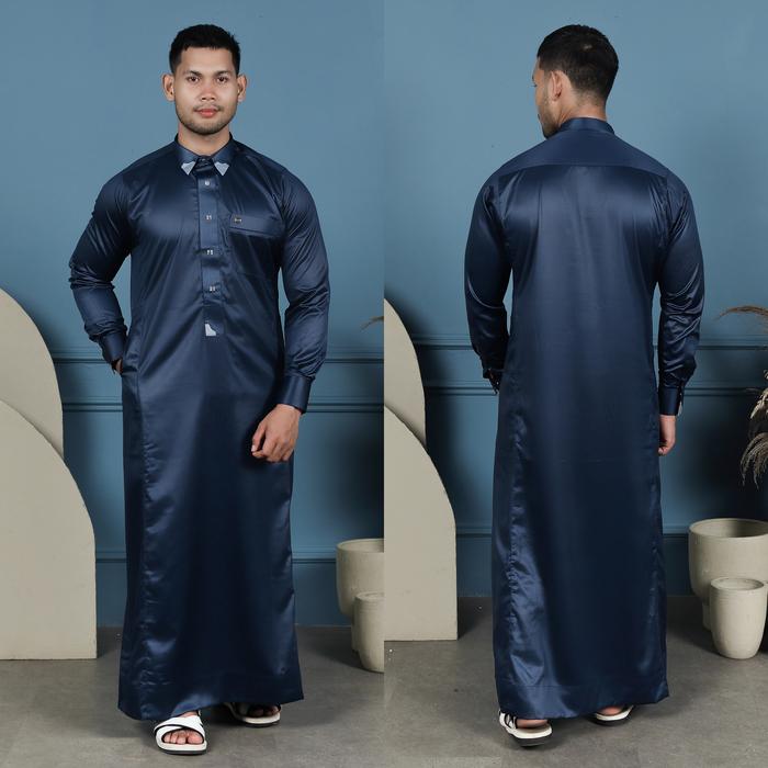 Gamis Saudi Pria Manset Al Zahra Dewasa Az-1838 (Navy Blue)