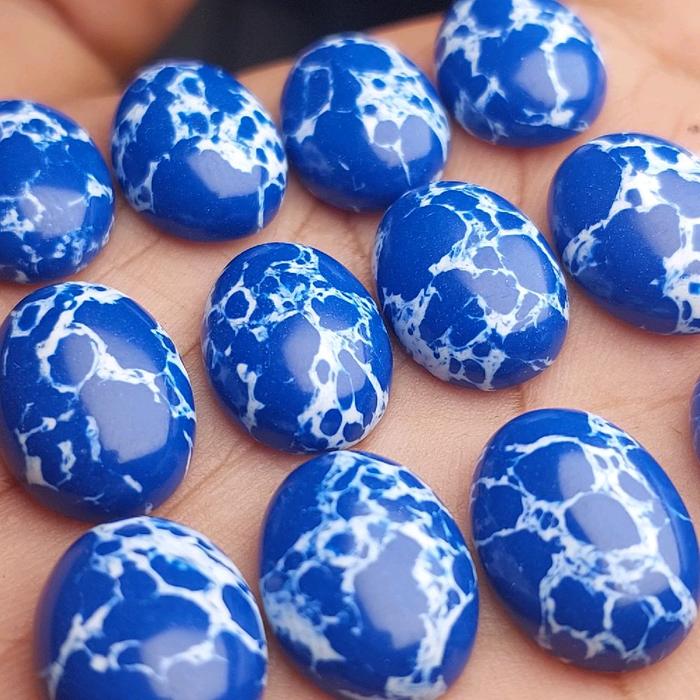 Batu blue mizone urat putih / mizone serat petir   (1 biji)