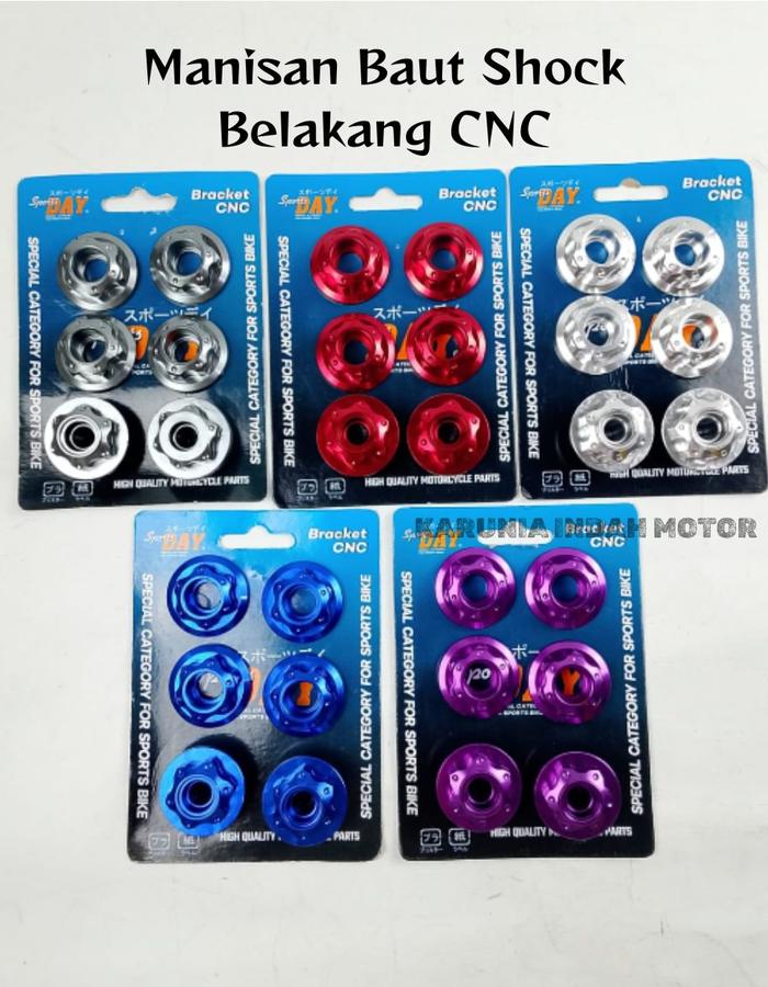 Manisan Baut Shock Belakang CNC Ring Pemanis Skok Baut Jok Baut Slebor CB100 CB125 Gl100