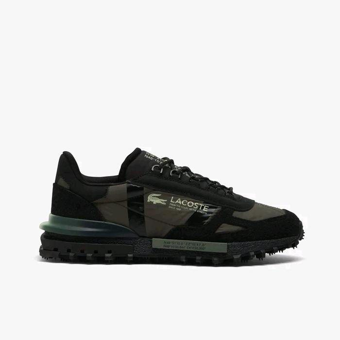 LACOSTE Men's Sneakers Shoes  Elite Active Sepatu Sneaker Pria Original - Black